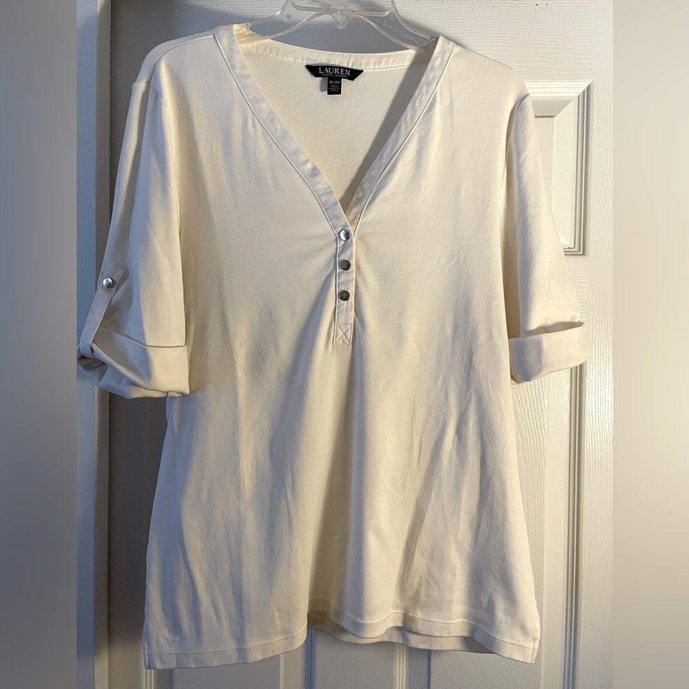 Ralph Lauren Elbow-Sleeve Knit Shirt; Like New, Only Worn Once